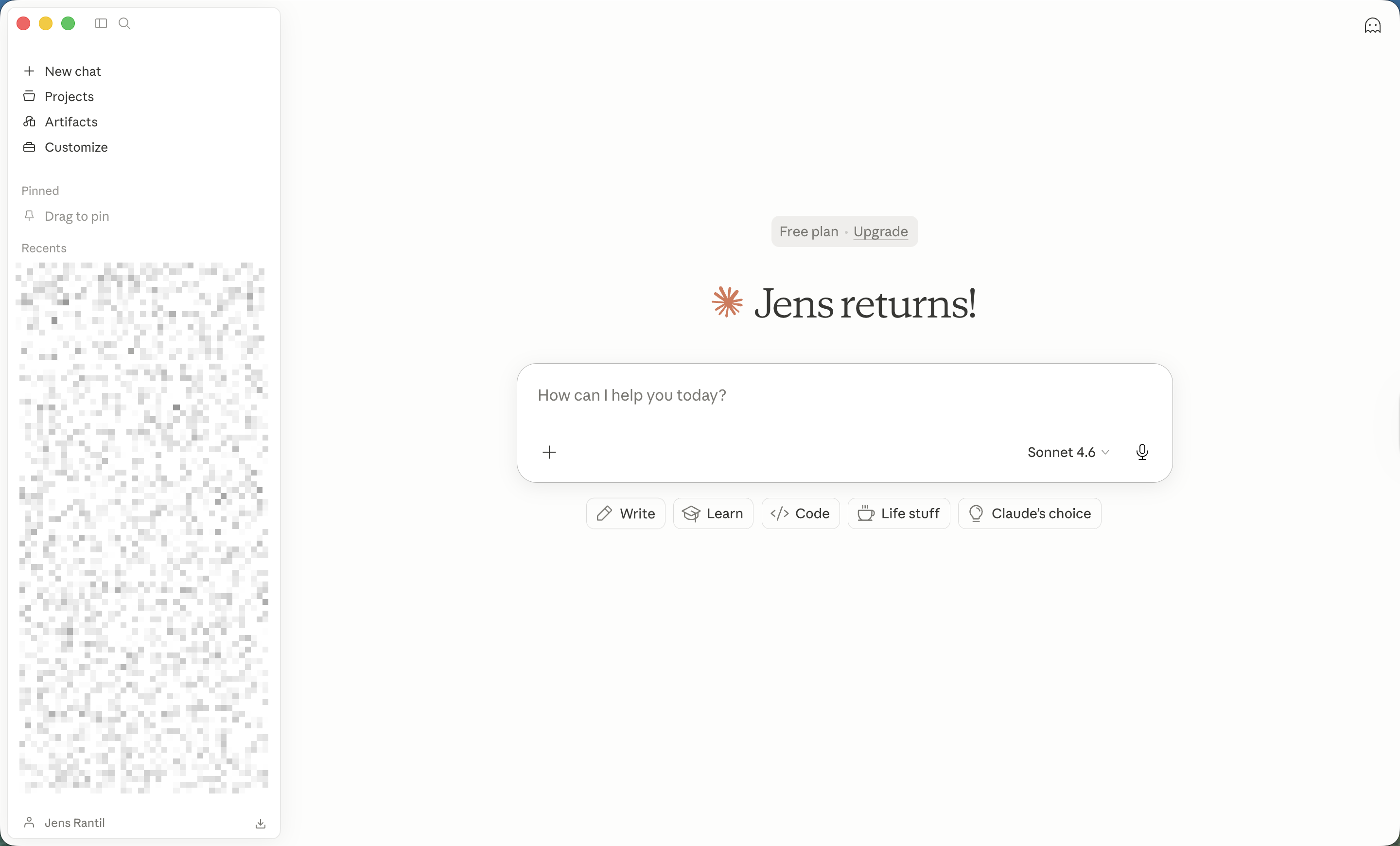 A screenshot of Anthropic's Claude product.